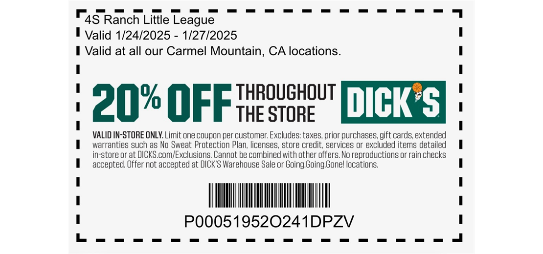 DSG Coupon - January 24th - 27th